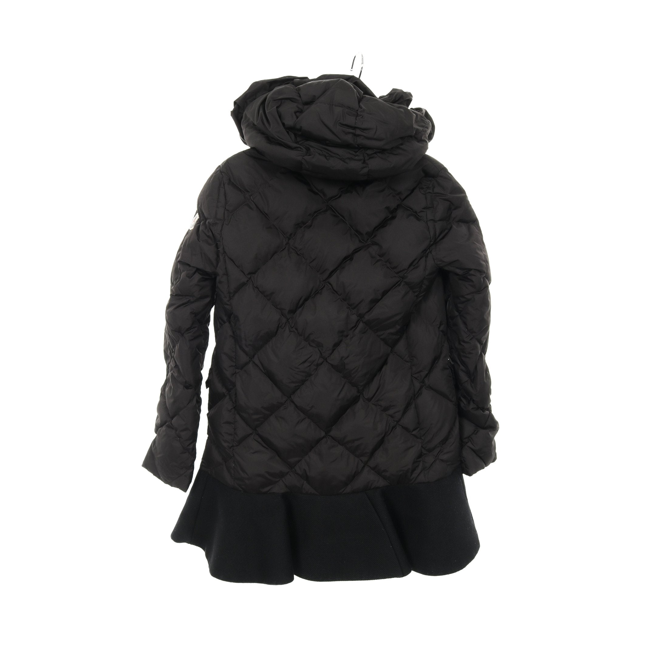 モンクレール ナイロン切替 ウール ダウン コート ブラック MONCLER