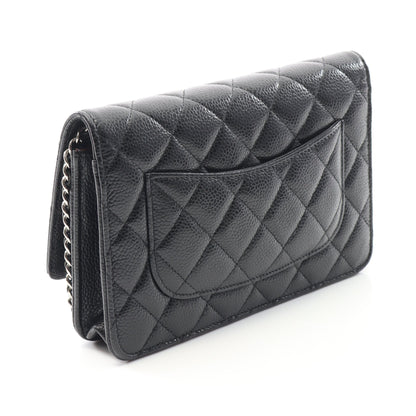 マトラッセ チェーンウォレット キャビアスキン ブラック シルバー金具 シャネル バッグ CHANEL