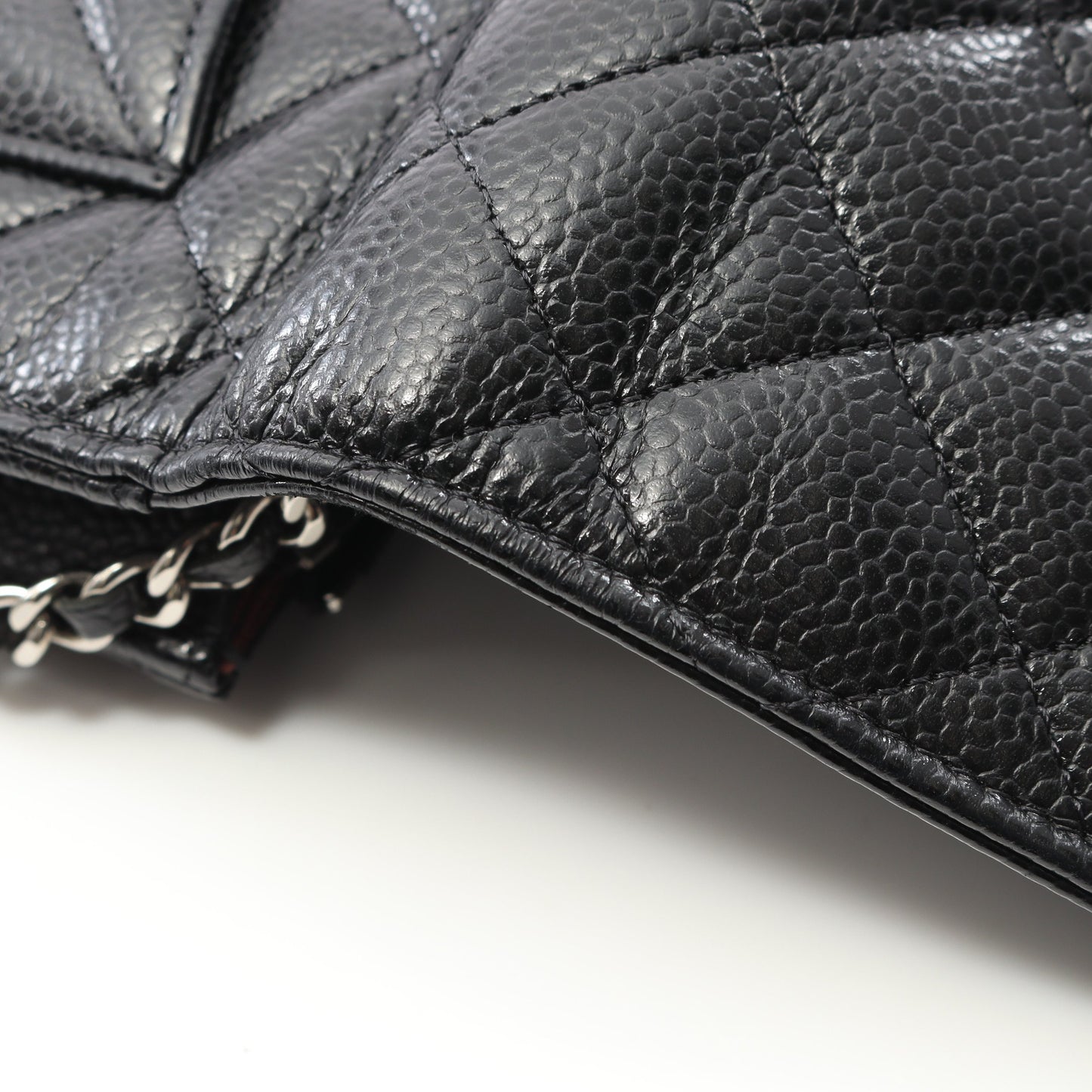 マトラッセ チェーンウォレット キャビアスキン ブラック シルバー金具 シャネル バッグ CHANEL