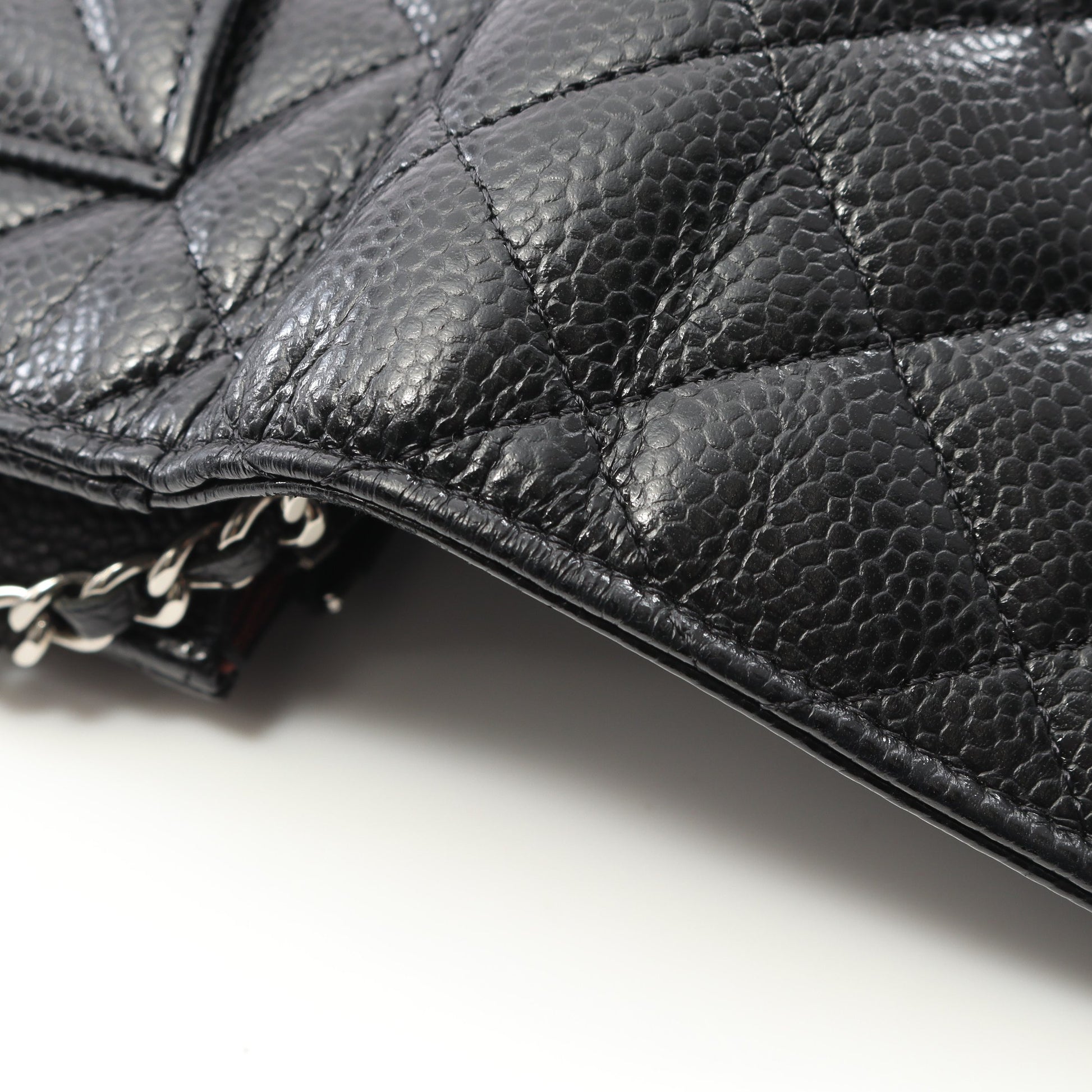 マトラッセ チェーンウォレット キャビアスキン ブラック シルバー金具 シャネル バッグ CHANEL