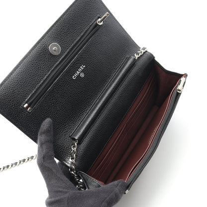 マトラッセ チェーンウォレット キャビアスキン ブラック シルバー金具 シャネル バッグ CHANEL