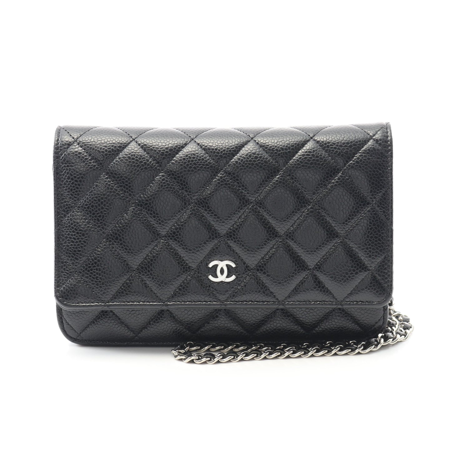 マトラッセ チェーンウォレット キャビアスキン ブラック シルバー金具 シャネル バッグ CHANEL