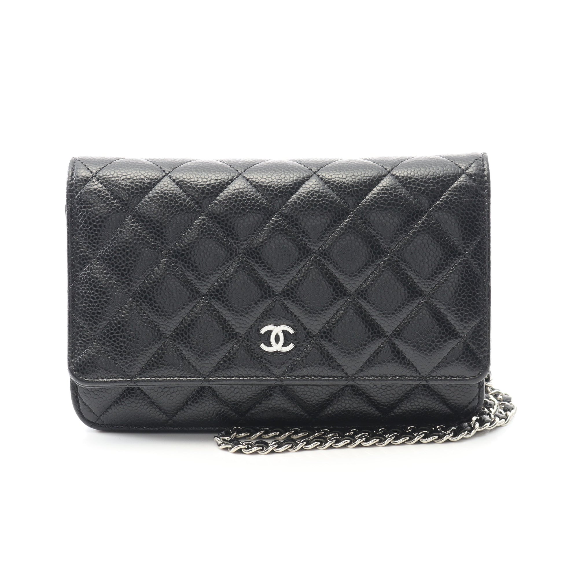 マトラッセ チェーンウォレット キャビアスキン ブラック シルバー金具 シャネル バッグ CHANEL
