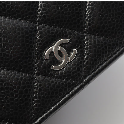 マトラッセ チェーンウォレット キャビアスキン ブラック シルバー金具 シャネル バッグ CHANEL