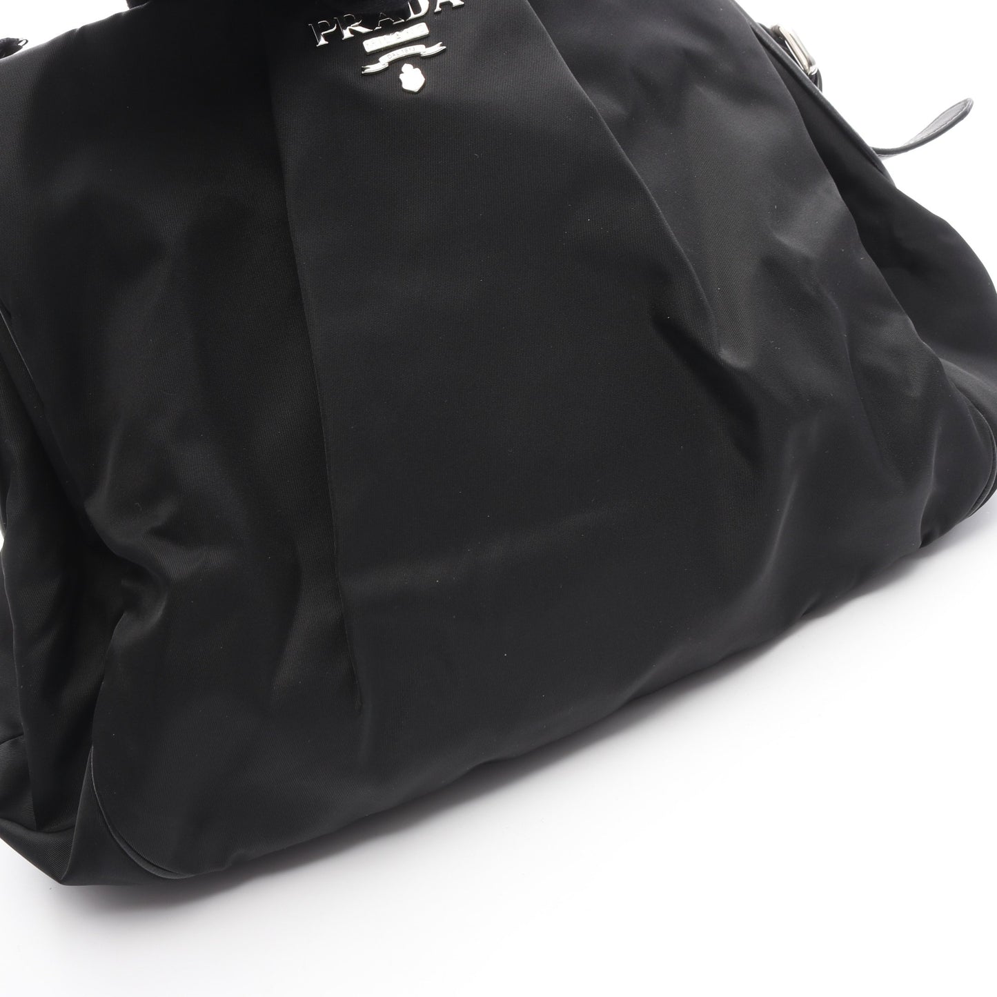ショルダーバッグ ギャザー ナイロン レザー ブラック プラダ バッグ PRADA