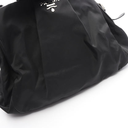 ショルダーバッグ ギャザー ナイロン レザー ブラック プラダ バッグ PRADA