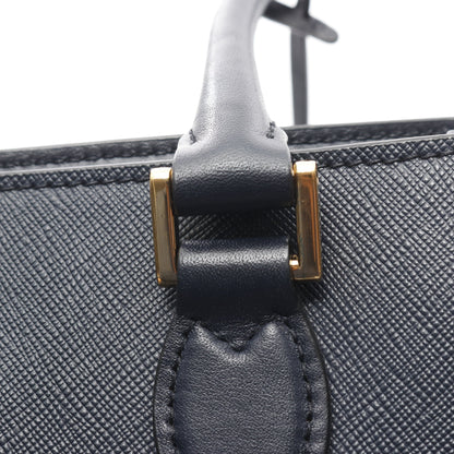ハンドバッグ サフィアーノレザー ダークネイビー 2WAY プラダ バッグ PRADA