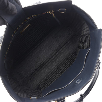 ハンドバッグ サフィアーノレザー ダークネイビー 2WAY プラダ バッグ PRADA