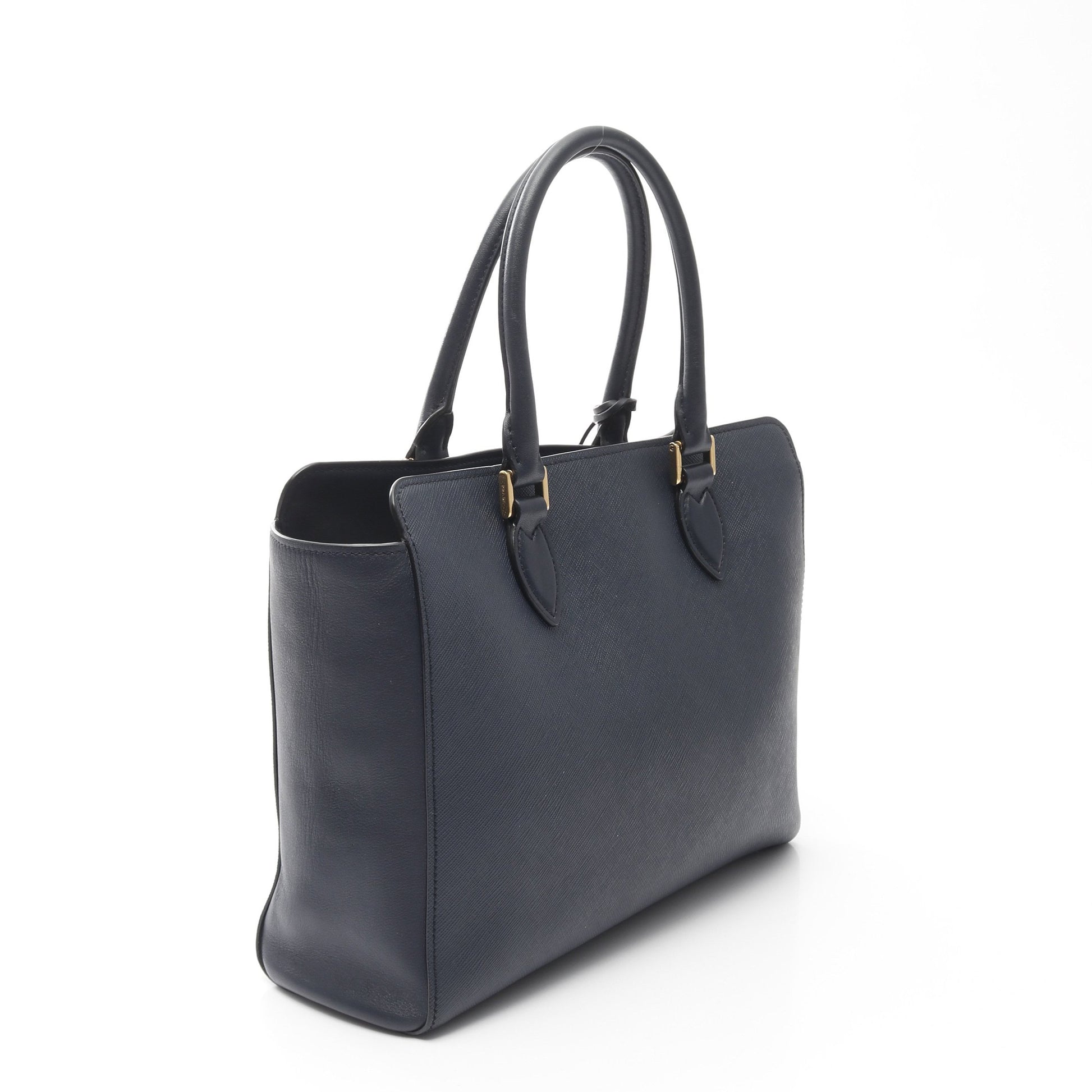 ハンドバッグ サフィアーノレザー ダークネイビー 2WAY プラダ バッグ PRADA
