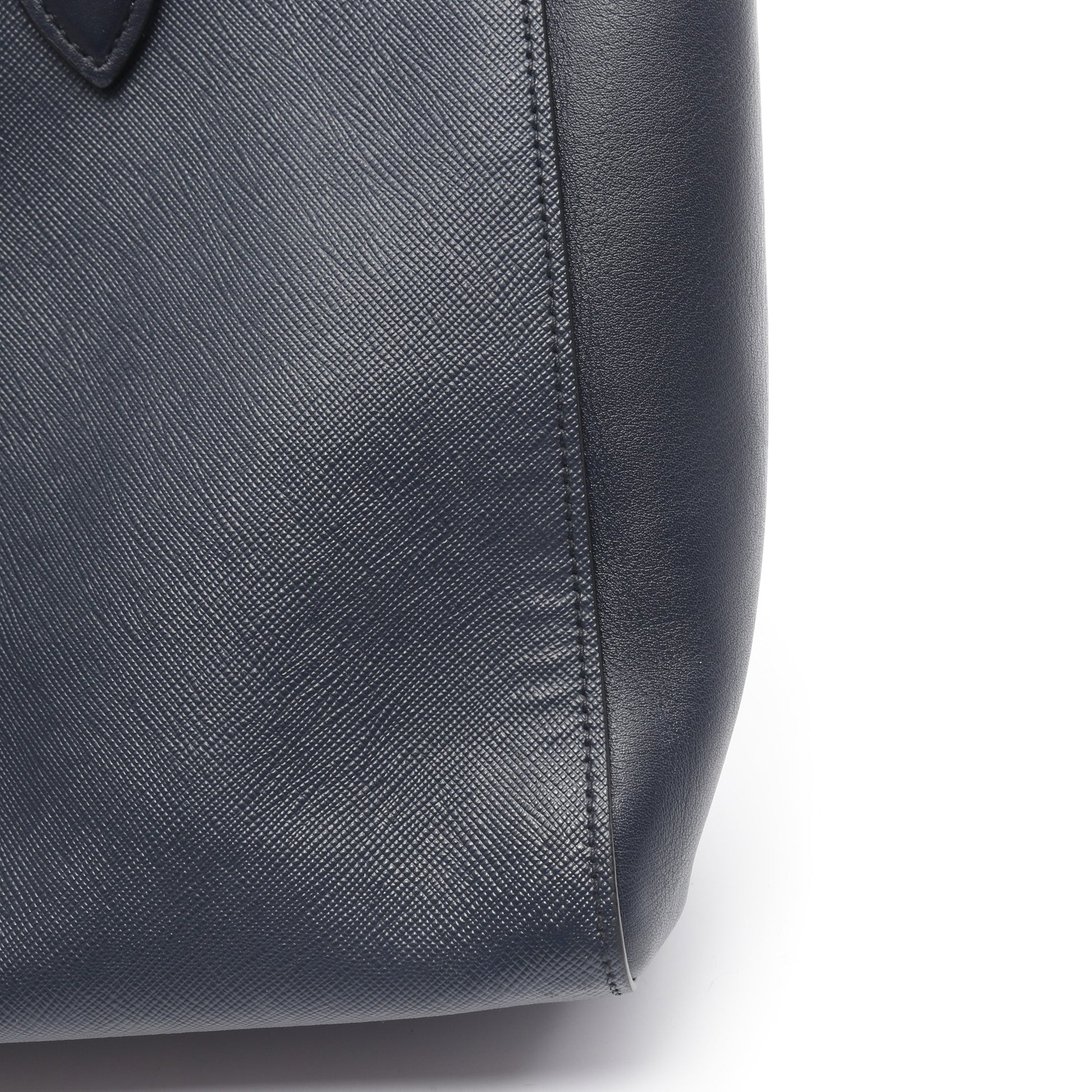 ハンドバッグ サフィアーノレザー ダークネイビー 2WAY プラダ バッグ PRADA