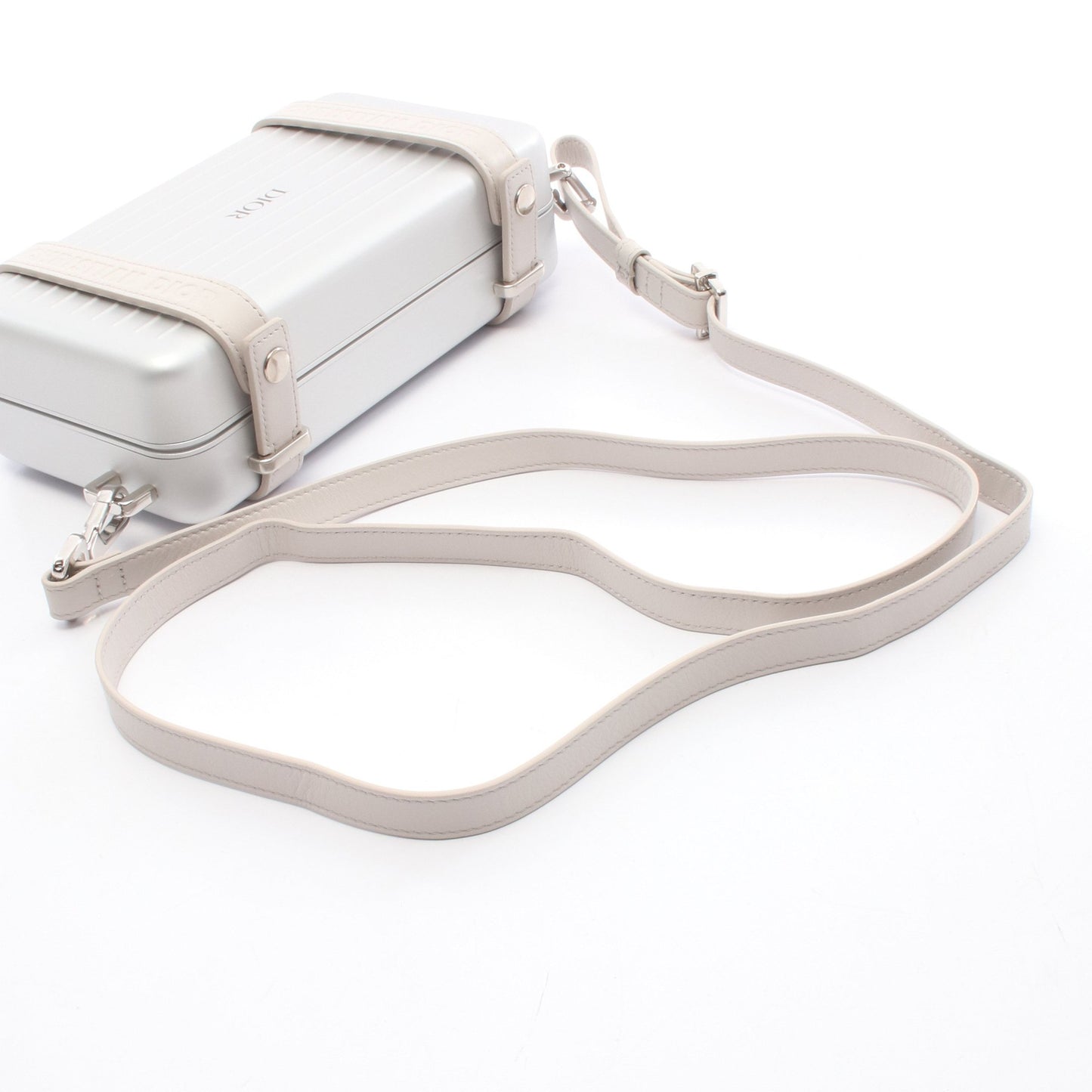 DIOR × RIMOWA パーソナルクラッチバッグ ショルダーバッグ ショルダーウォレット アルミニウム レザー シルバー ライトグレー ディオール バッグ DIOR