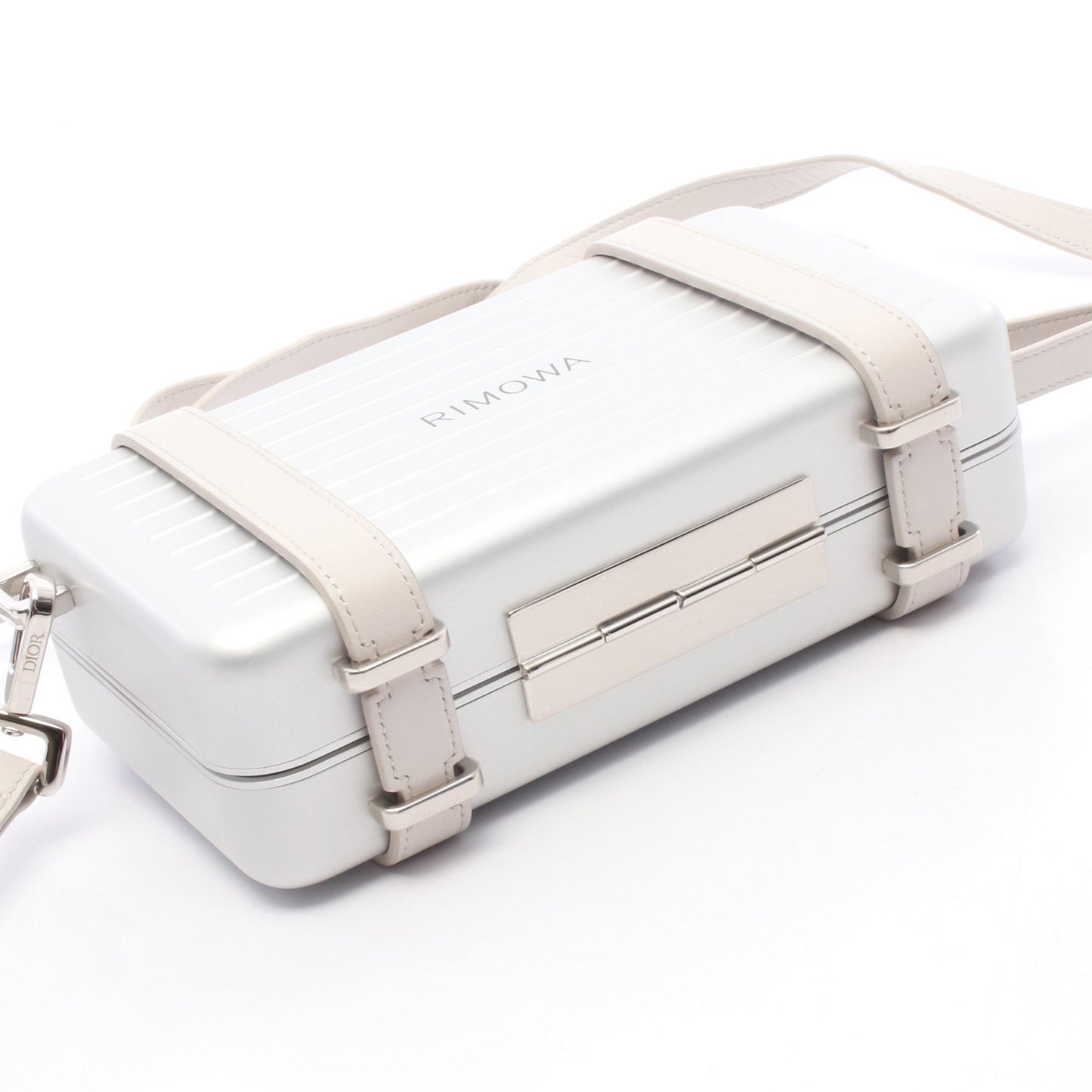 DIOR × RIMOWA パーソナルクラッチバッグ ショルダーバッグ ショルダーウォレット アルミニウム レザー シルバー ライトグレー ディオール バッグ DIOR