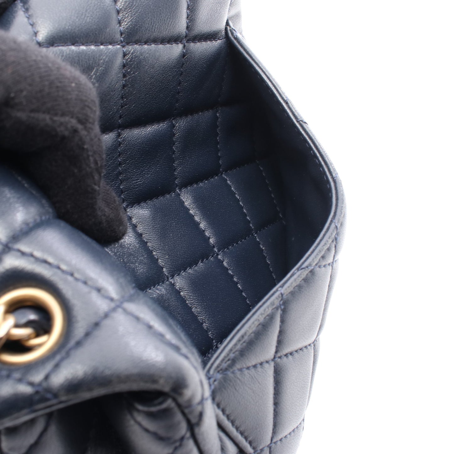 チェーンショルダーバッグ ラムスキン ネイビー ゴールド金具 シャネル バッグ CHANEL
