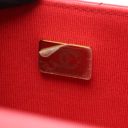 スモールハンドバッグ マトラッセ チェーンショルダーバッグ エナメルレザー レッド ゴールド金具 シャネル バッグ CHANEL