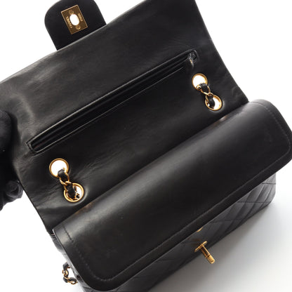 マトラッセ Wフラップ Wチェーンショルダーバッグ ラムスキン ブラック ゴールド金具 シャネル バッグ CHANEL