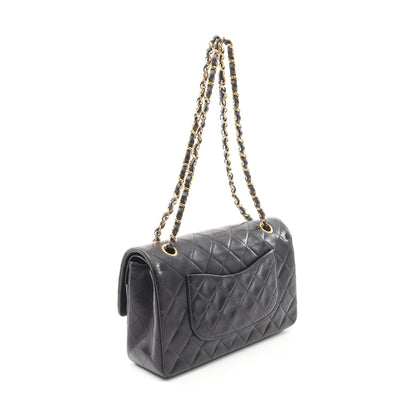 マトラッセ Wフラップ Wチェーンショルダーバッグ ラムスキン ブラック ゴールド金具 シャネル バッグ CHANEL