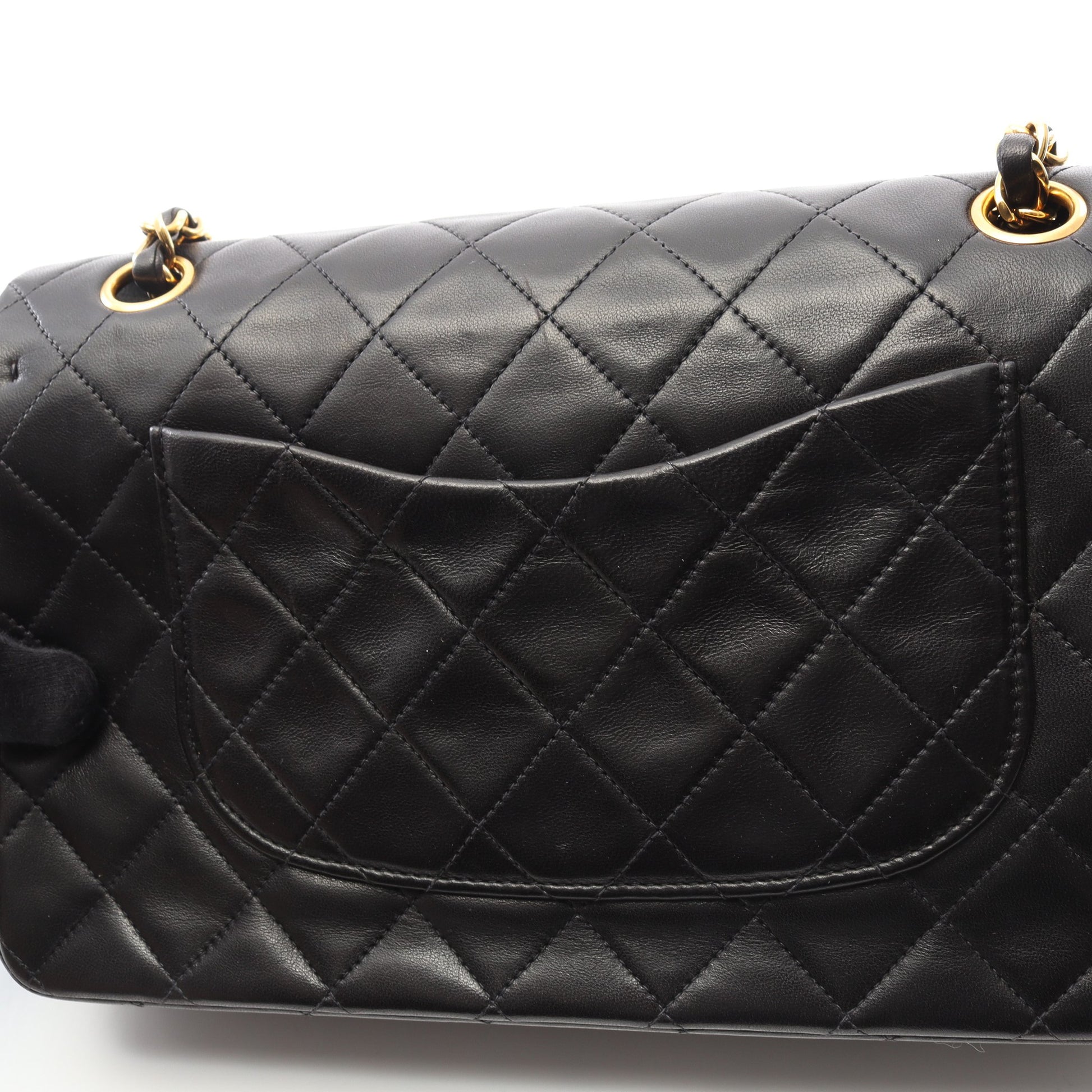 マトラッセ Wフラップ Wチェーンショルダーバッグ ラムスキン ブラック ゴールド金具 シャネル バッグ CHANEL