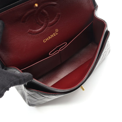 マトラッセ Wフラップ Wチェーンショルダーバッグ ラムスキン ブラック ゴールド金具 シャネル バッグ CHANEL