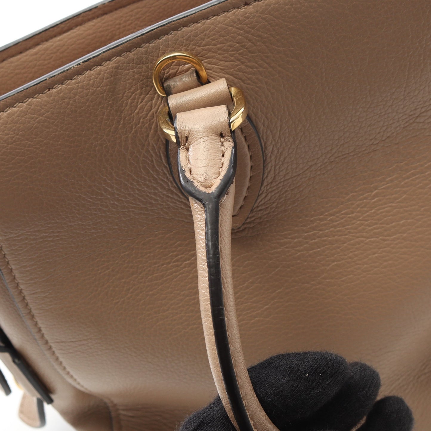ハンドバッグ レザー ベージュ 2WAY プラダ バッグ PRADA