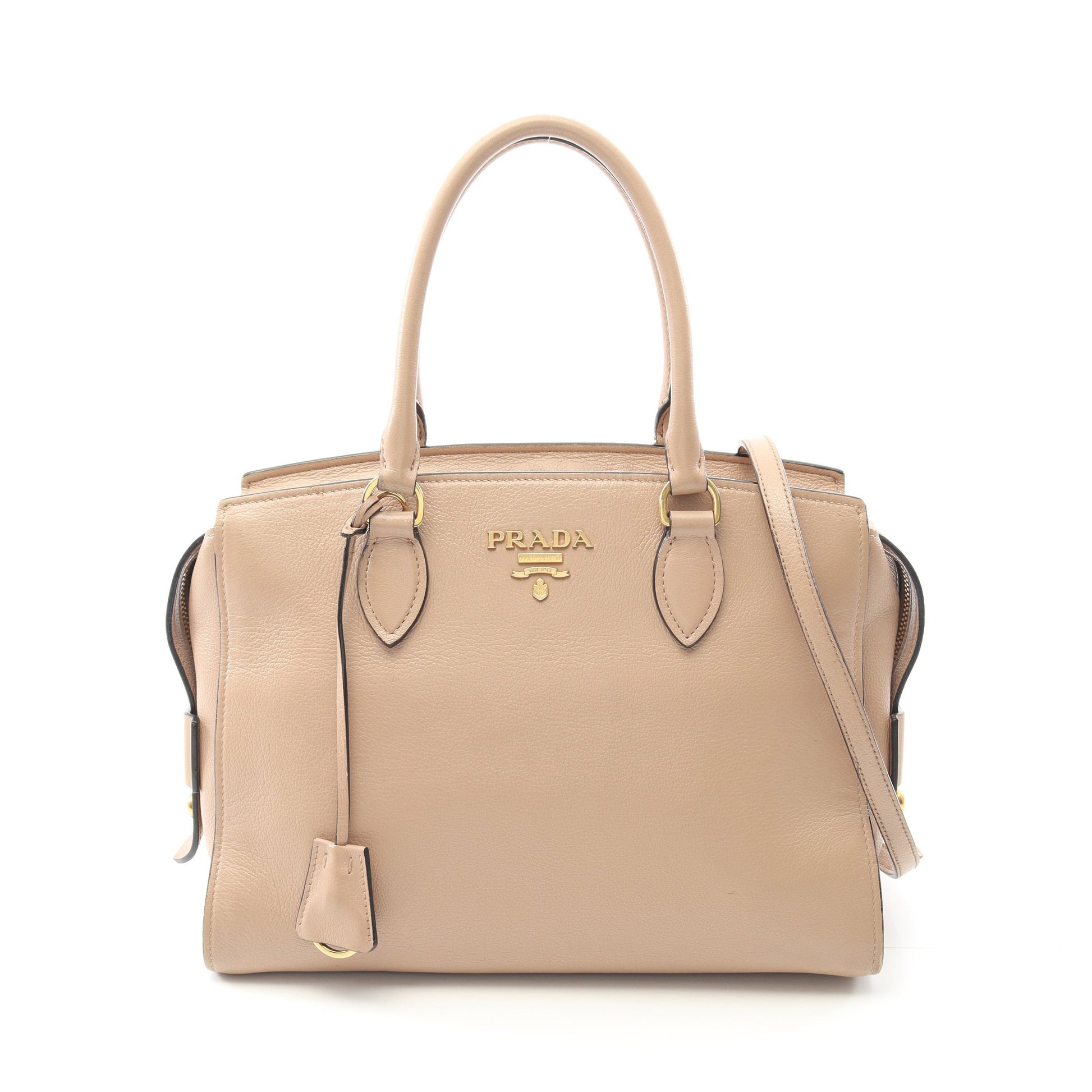 ハンドバッグ レザー ベージュ 2WAY プラダ バッグ PRADA