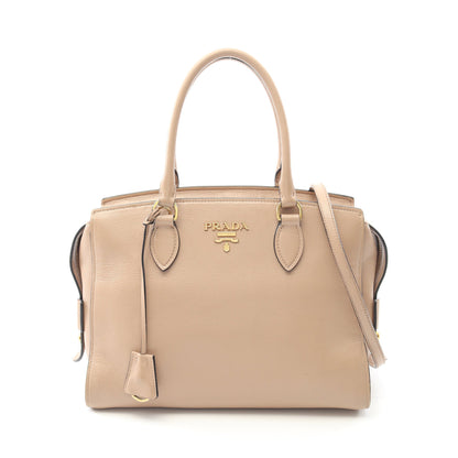 ハンドバッグ レザー ベージュ 2WAY プラダ バッグ PRADA