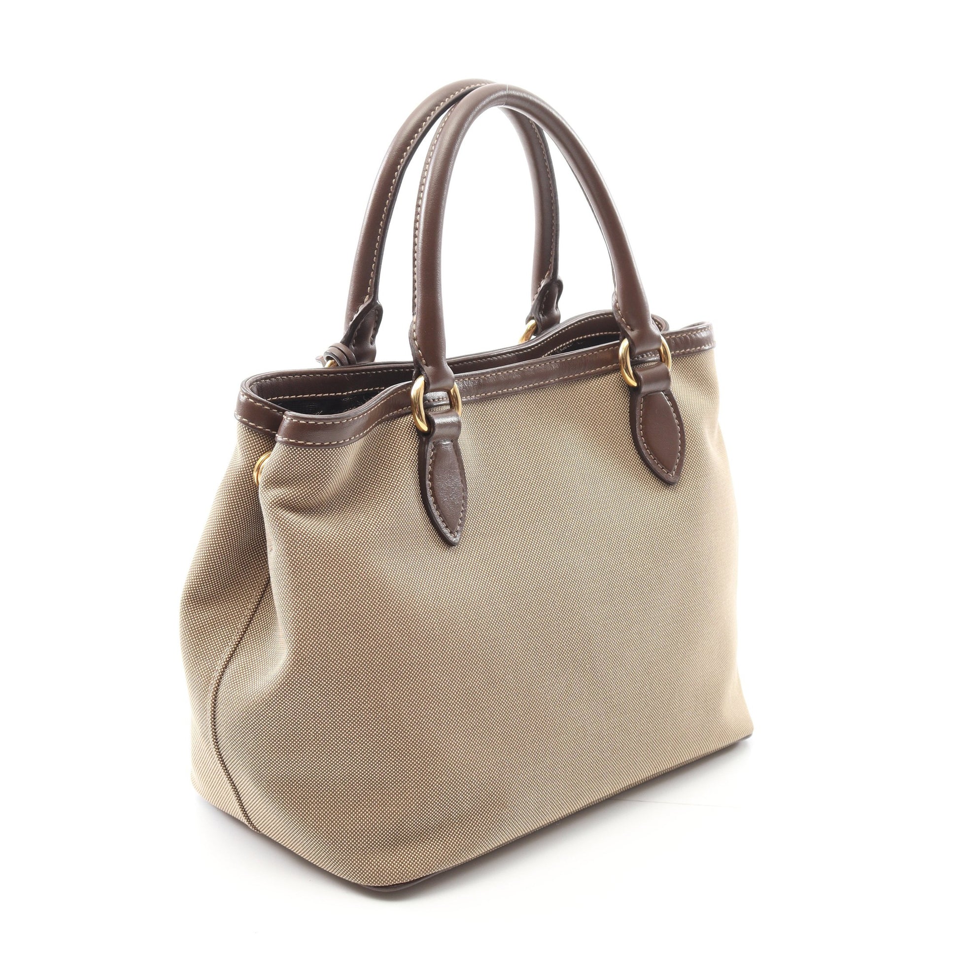 LOGO JACQUARD ロゴジャガード ハンドバッグ キャンバス レザー  