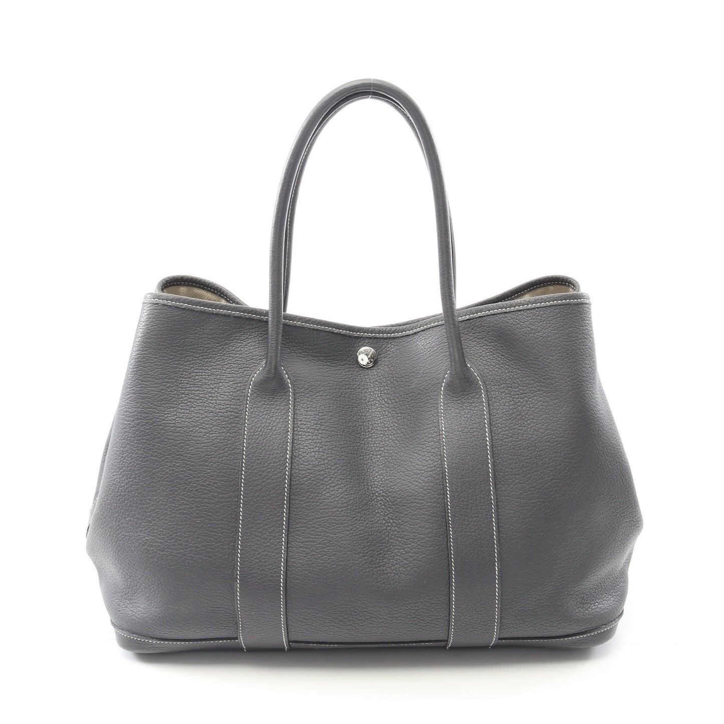 ガーデンパーティPM ハンドバッグ トートバッグ ネゴンダ グレー シルバー金具 □K刻印 エルメス バッグ HERMES