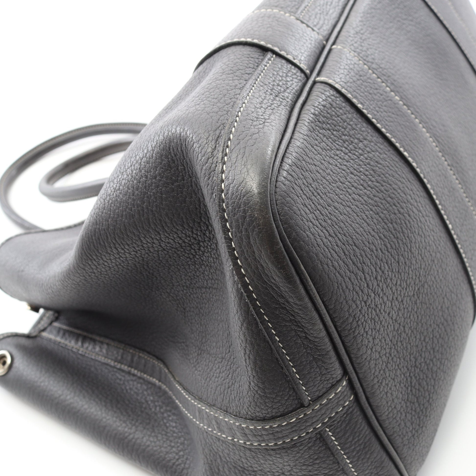 ガーデンパーティPM ハンドバッグ トートバッグ ネゴンダ グレー シルバー金具 □K刻印 エルメス バッグ HERMES