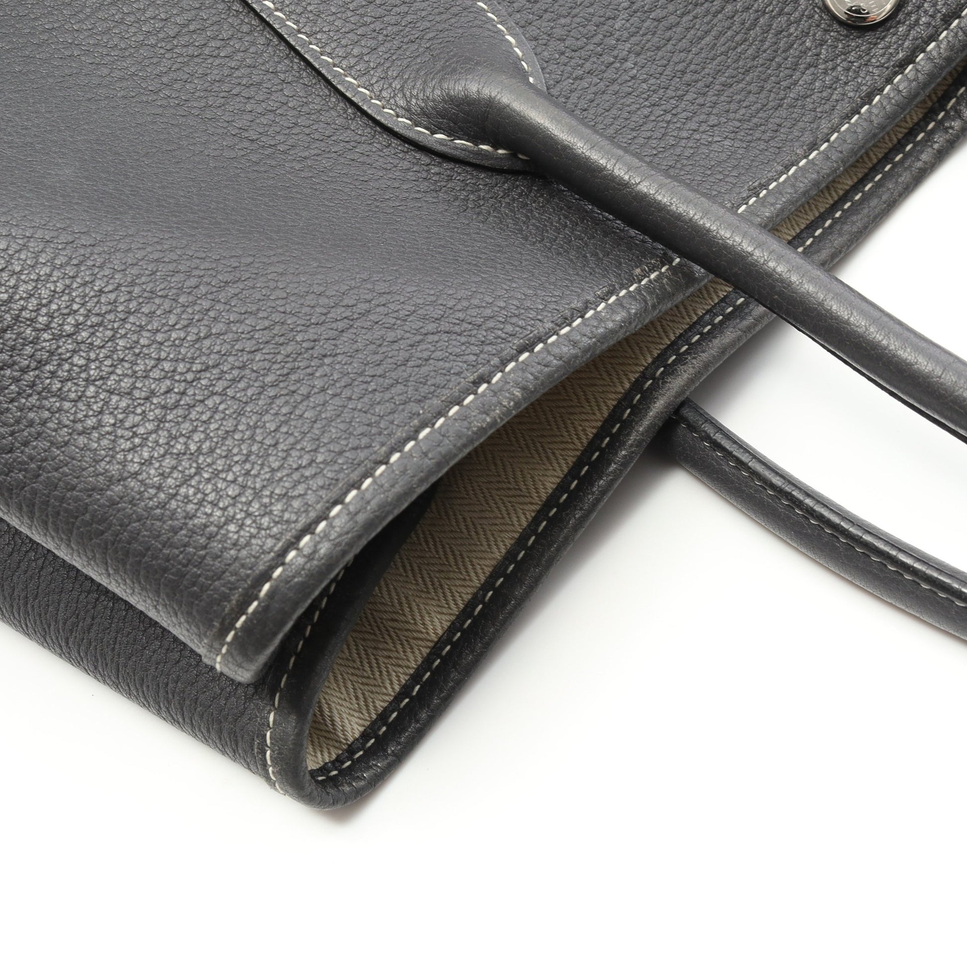 ガーデンパーティPM ハンドバッグ トートバッグ ネゴンダ グレー シルバー金具 □K刻印 エルメス バッグ HERMES