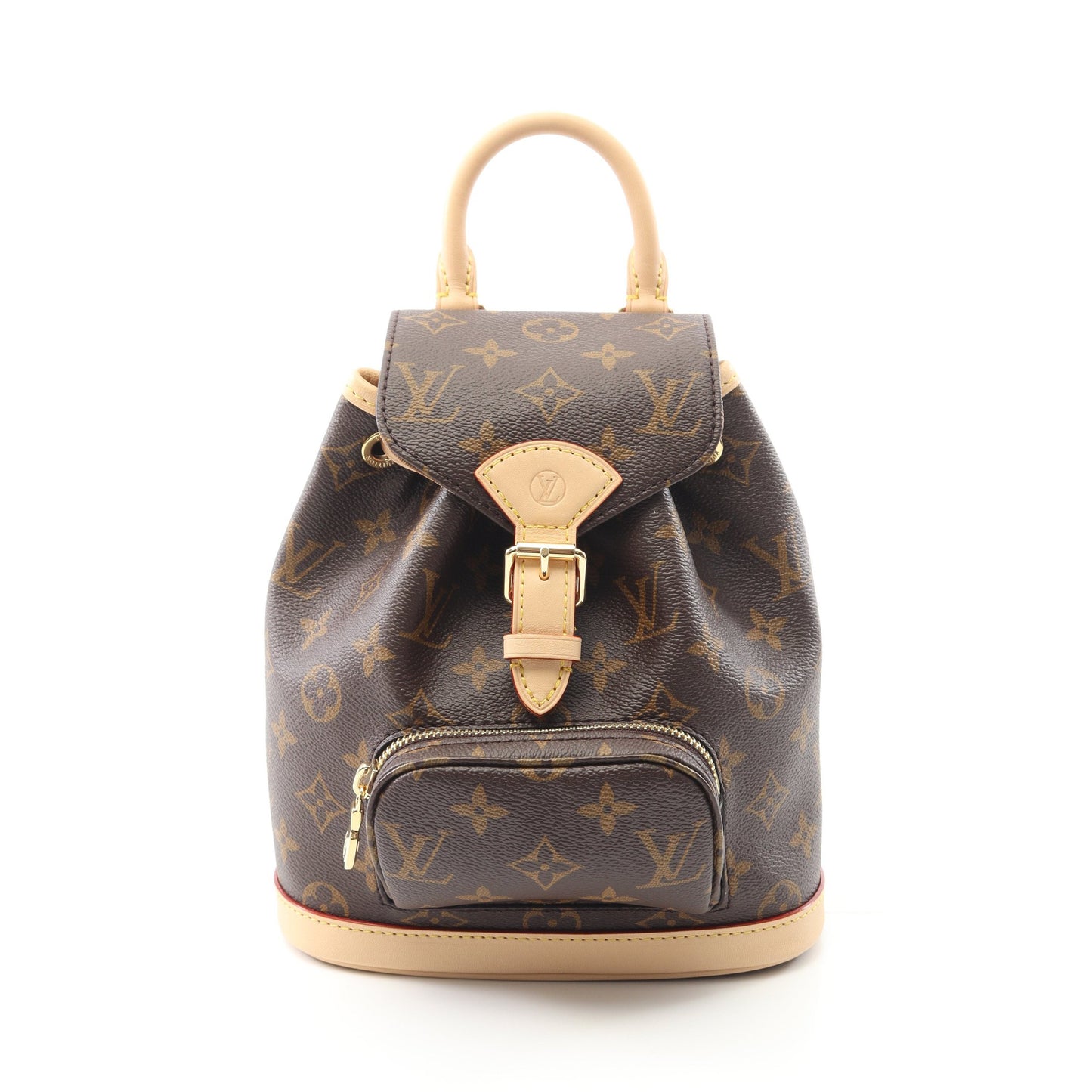 モンスリ MINI モノグラム バックパック リュックサック PVC レザー ブラウン ルイヴィトン バッグ LOUIS VUITTON