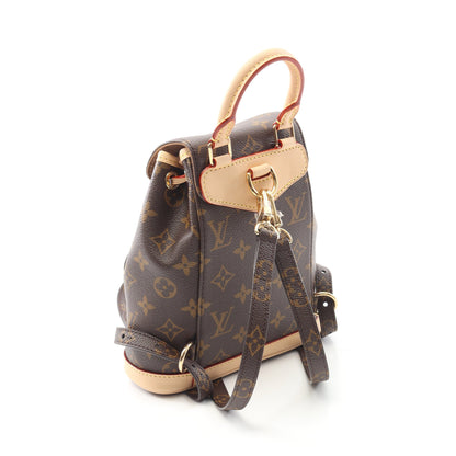 モンスリ MINI モノグラム バックパック リュックサック PVC レザー ブラウン ルイヴィトン バッグ LOUIS VUITTON