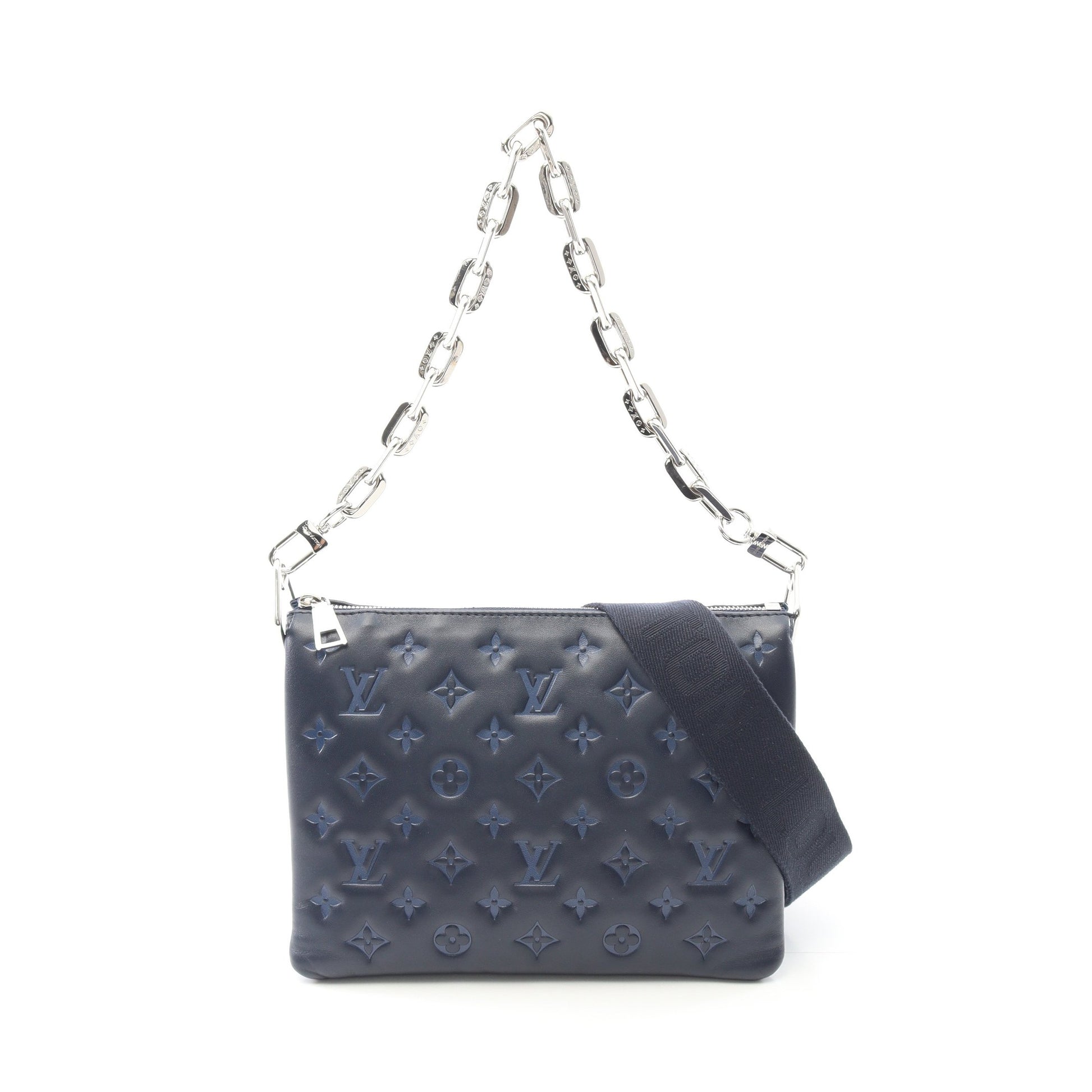 クッサンPM モノグラム マリーンブルー チェーンショルダーバッグ レザー ネイビー ルイヴィトン バッグ LOUIS VUITTON
