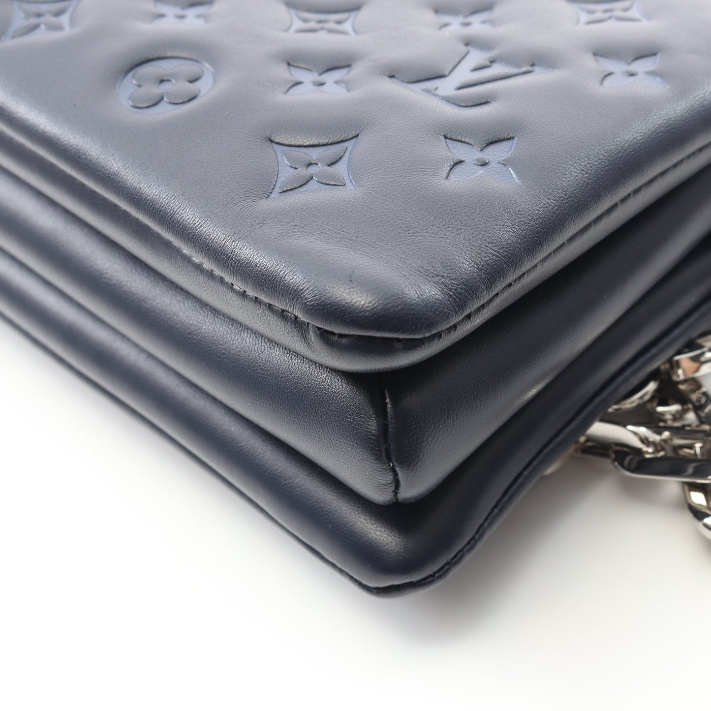 クッサンPM モノグラム マリーンブルー チェーンショルダーバッグ レザー ネイビー ルイヴィトン バッグ LOUIS VUITTON