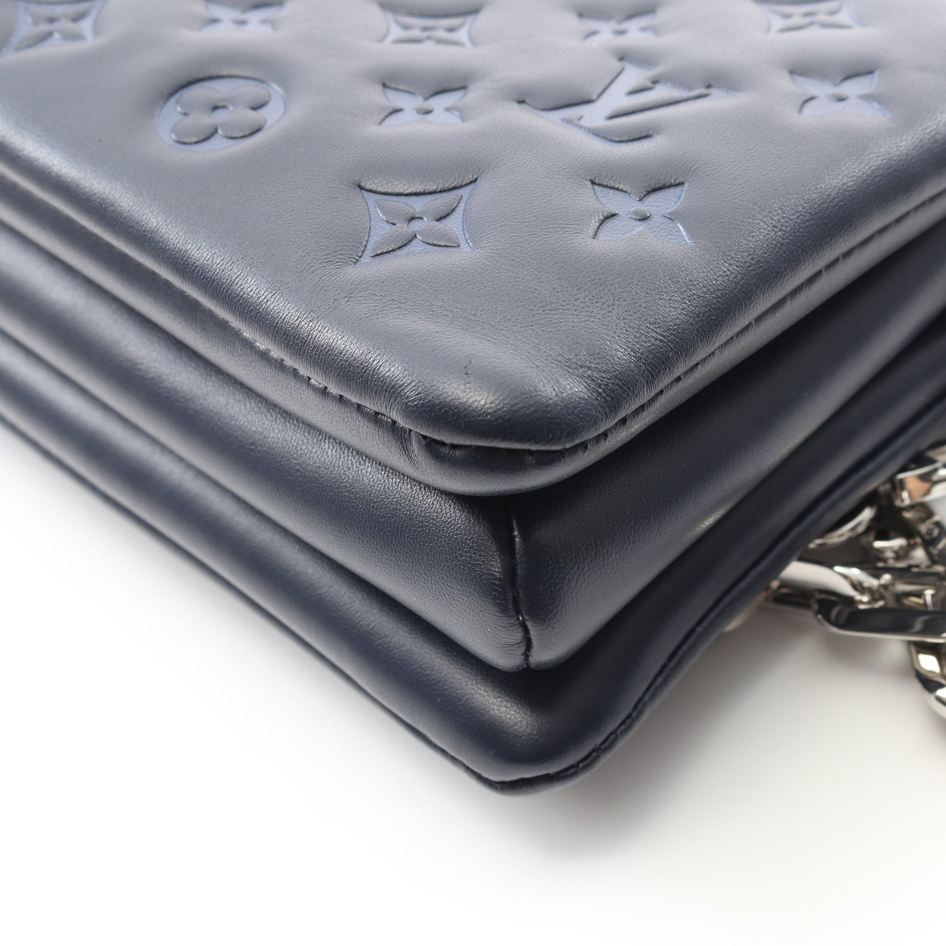 クッサンPM モノグラム マリーンブルー チェーンショルダーバッグ レザー ネイビー ルイヴィトン バッグ LOUIS VUITTON