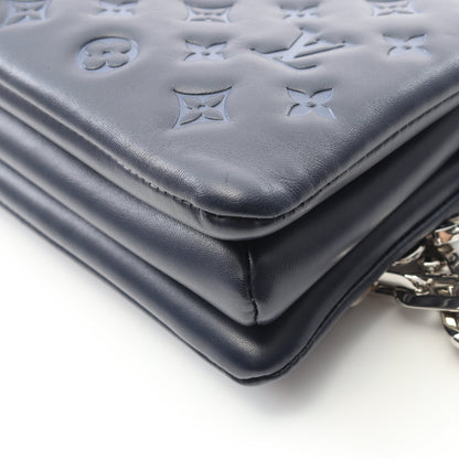 クッサンPM モノグラム マリーンブルー チェーンショルダーバッグ レザー ネイビー ルイヴィトン バッグ LOUIS VUITTON