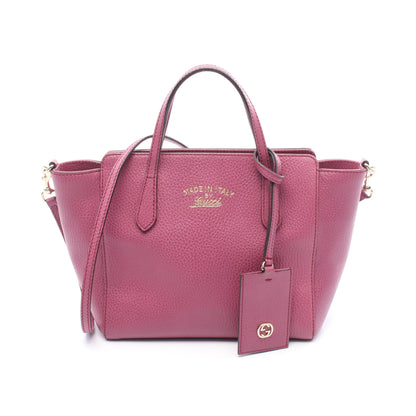 スウィング ミニ ハンドバッグ レザー パープル 2WAY グッチ バッグ GUCCI