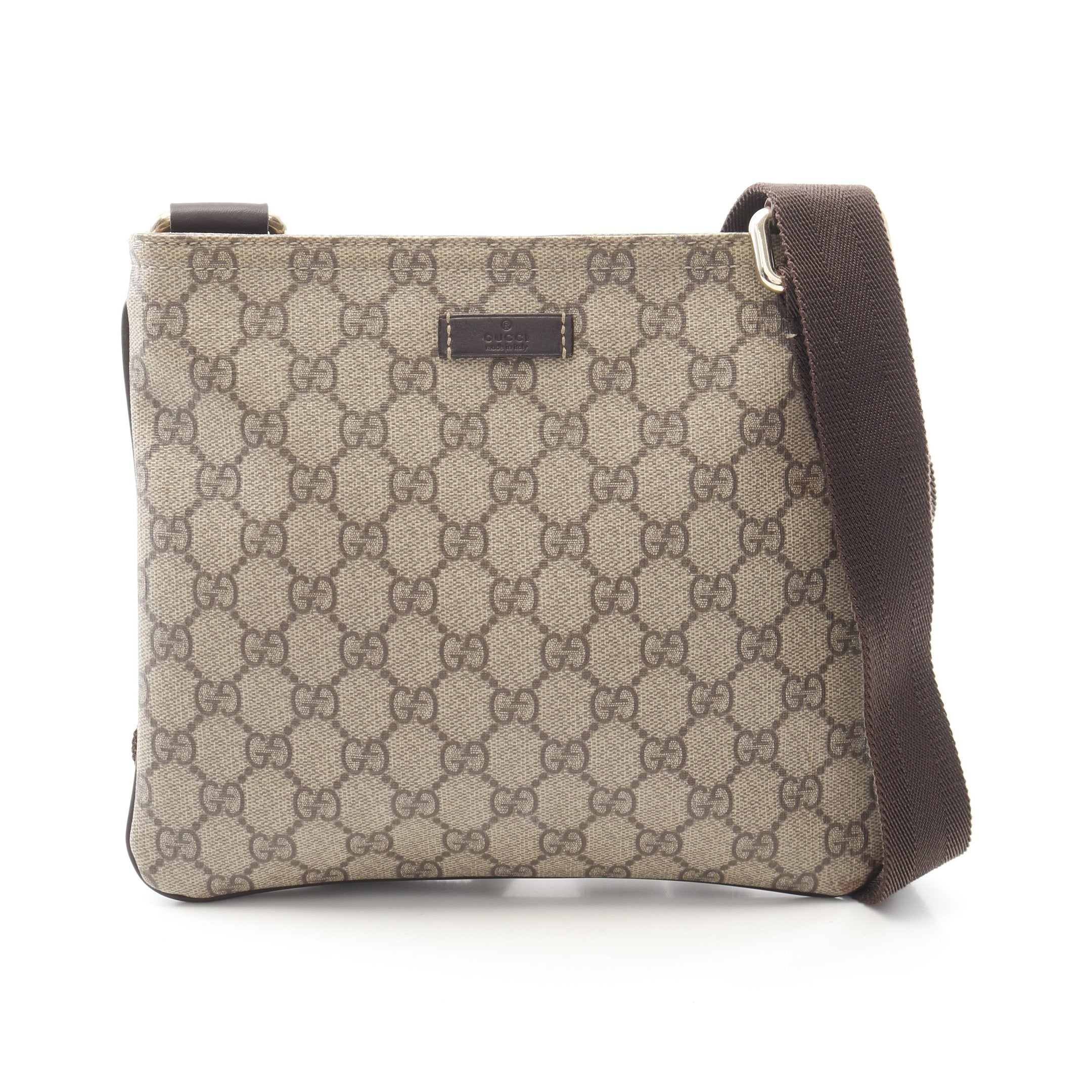 GUCCI グッチ GGスプリーム ショルダーバッグ PVC×レザー