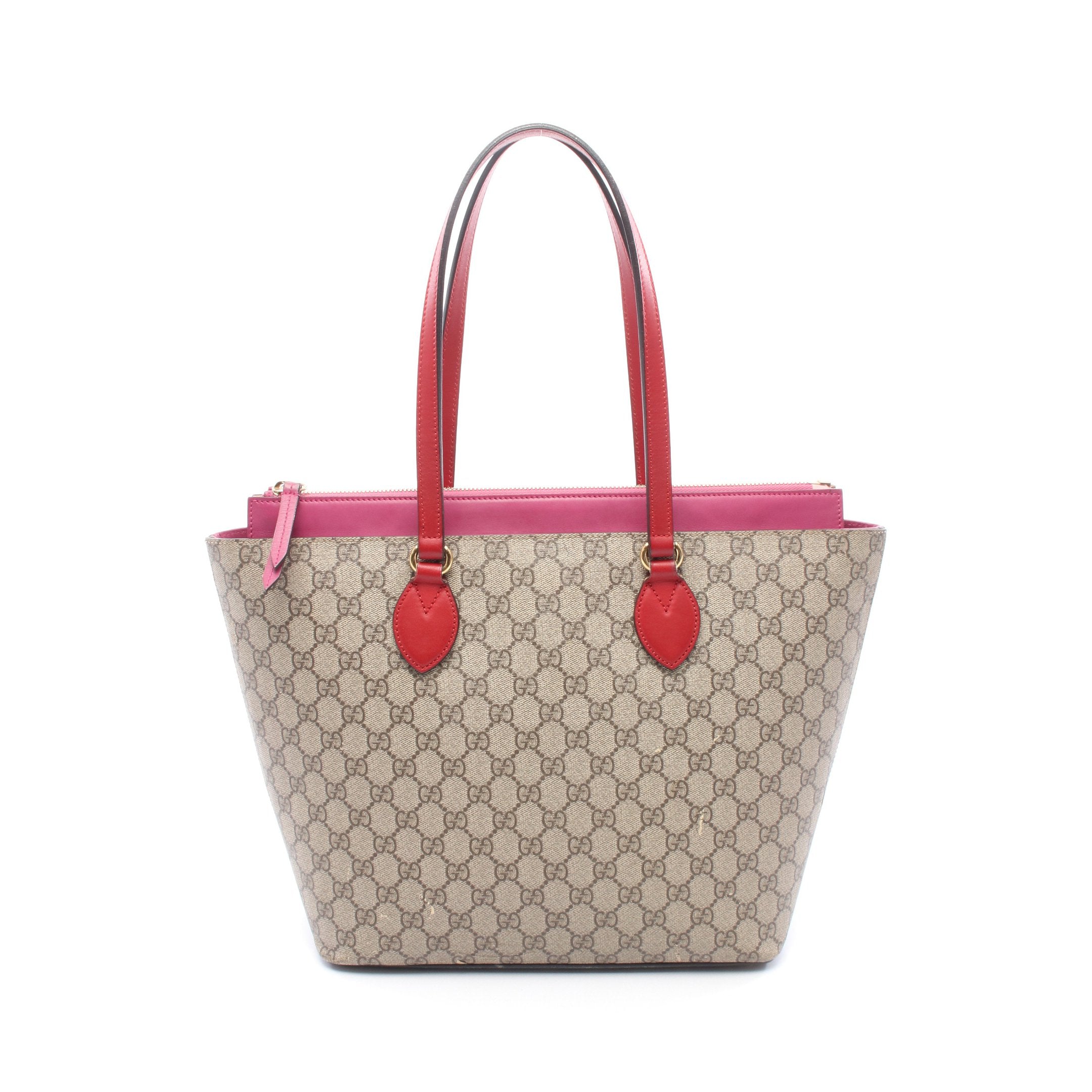 GUCCI グッチ GG スプリーム トート バッグ PVC ×レザー グッチ トートバッグ GGスプリーム PVC レザー A4収納 肩掛け レザー