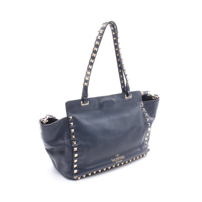 ロックスタッズ ハンドバッグ トートバッグ レザー ネイビー 2WAY ヴァレンティノ バッグ VALENTINO