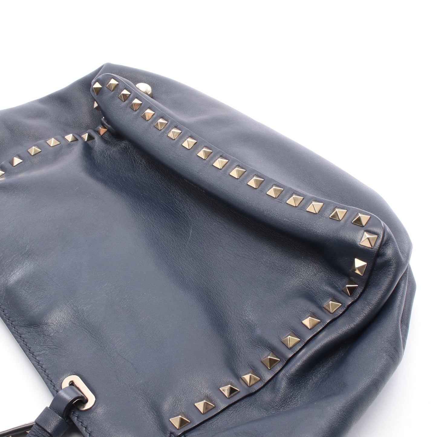 ロックスタッズ ハンドバッグ トートバッグ レザー ネイビー 2WAY ヴァレンティノ バッグ VALENTINO