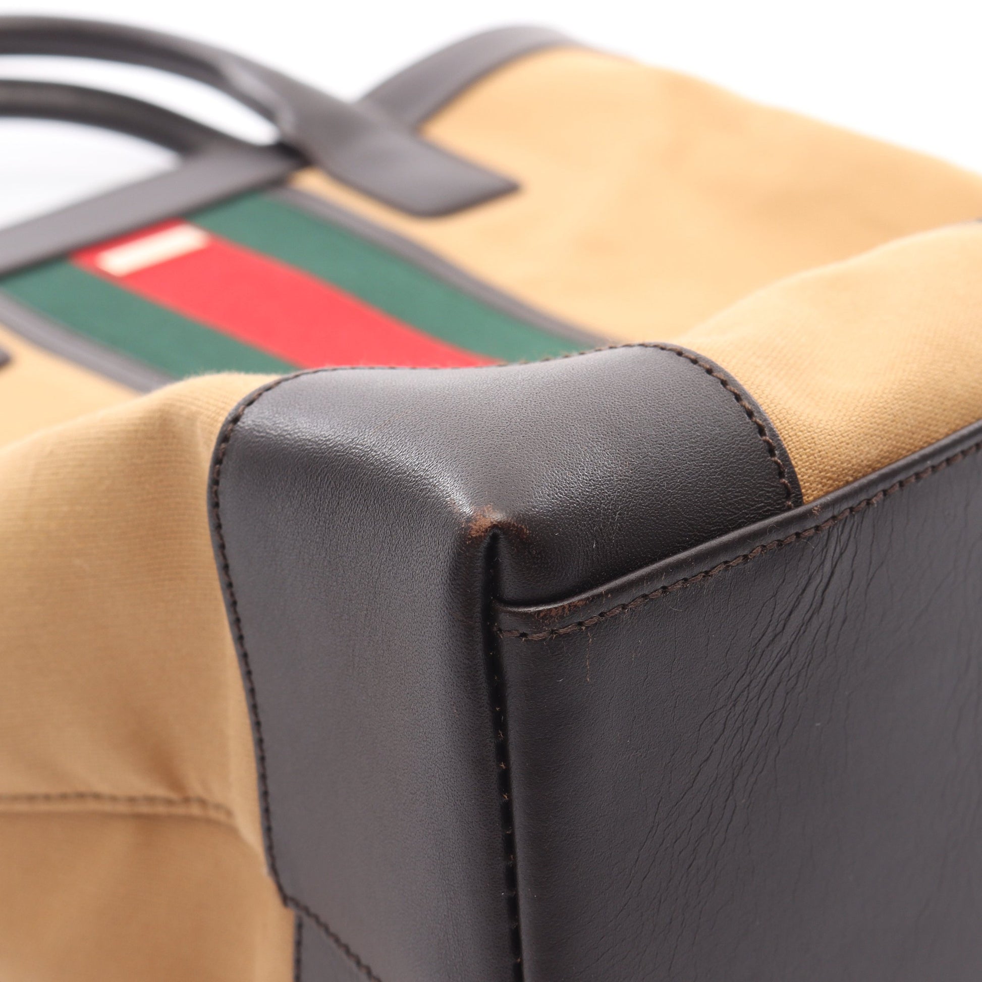 シェリーライン ハンドバッグ トートバッグ キャンバス レザー ベージュ マルチカラー グッチ バッグ GUCCI