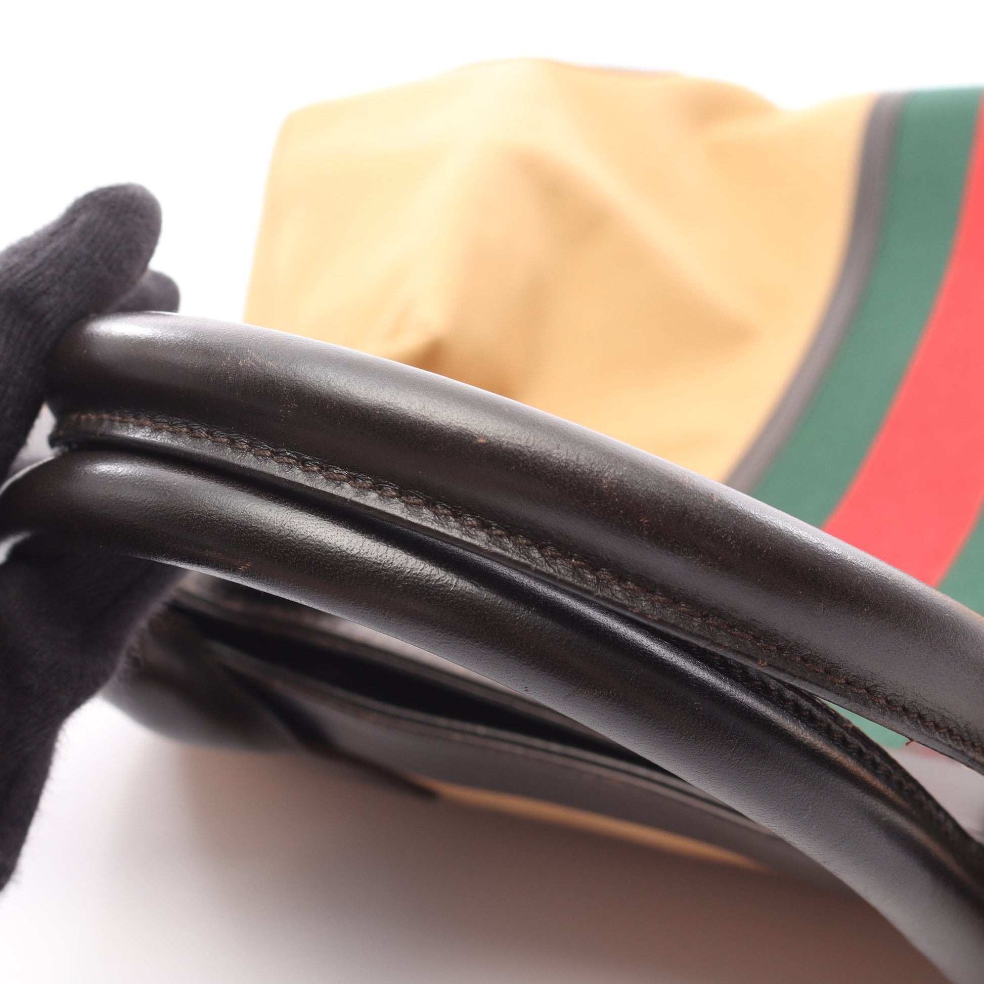 シェリーライン ハンドバッグ トートバッグ キャンバス レザー ベージュ マルチカラー グッチ バッグ GUCCI