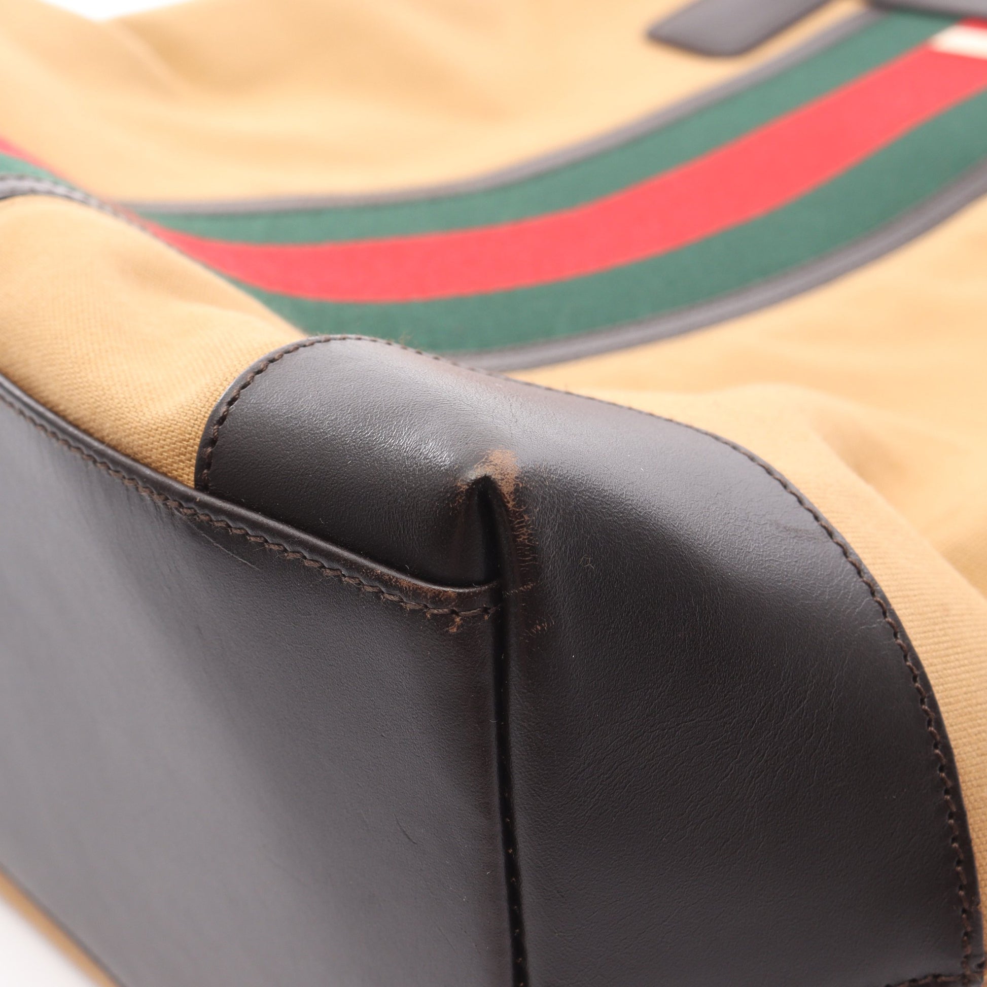 シェリーライン ハンドバッグ トートバッグ キャンバス レザー ベージュ マルチカラー グッチ バッグ GUCCI