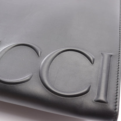 ハンドバッグ エンボスロゴ レザー ブラック グッチ バッグ GUCCI