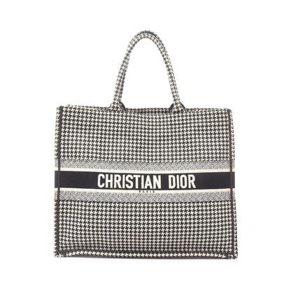 BOOK TOTE ブックトート ラージ ハンドバッグ トートバッグ 千鳥格子 キャンバス ブラック ホワイト クリスチャンディオール バッグ Christian Dior