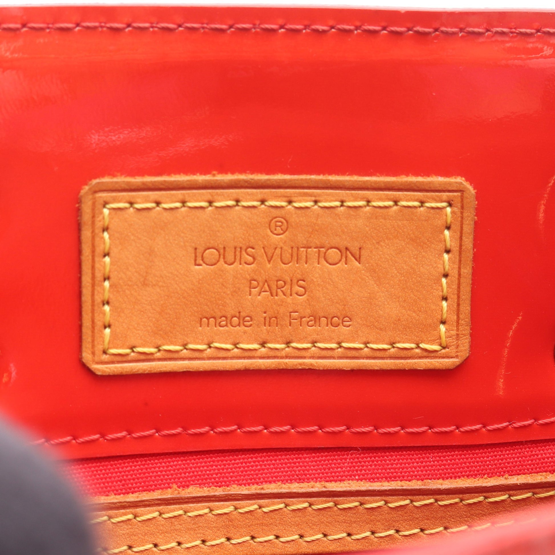 リードPM モノグラムヴェルニ ルージュ ハンドバッグ レザー レッド ルイヴィトン バッグ LOUIS VUITTON