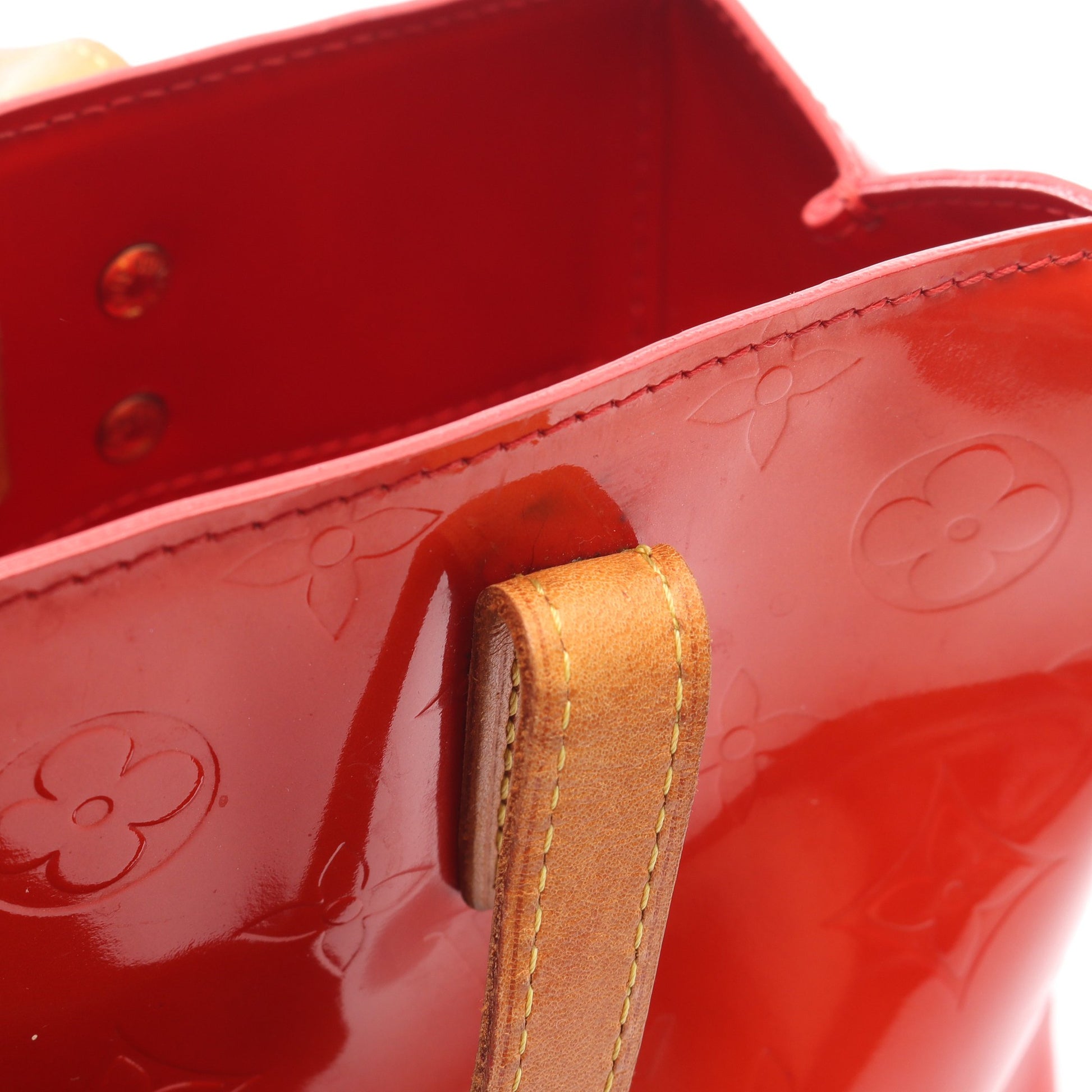 リードPM モノグラムヴェルニ ルージュ ハンドバッグ レザー レッド ルイヴィトン バッグ LOUIS VUITTON