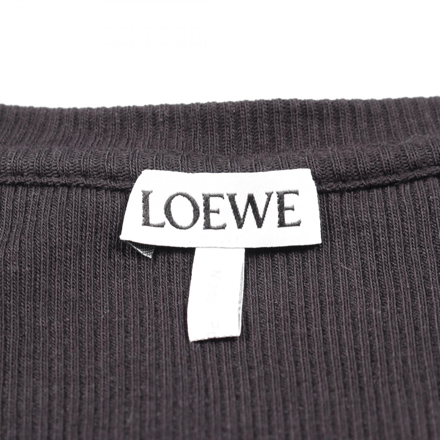 アナグラム クロップド タンクトップ コットン ブラック ロエベ – RECLO