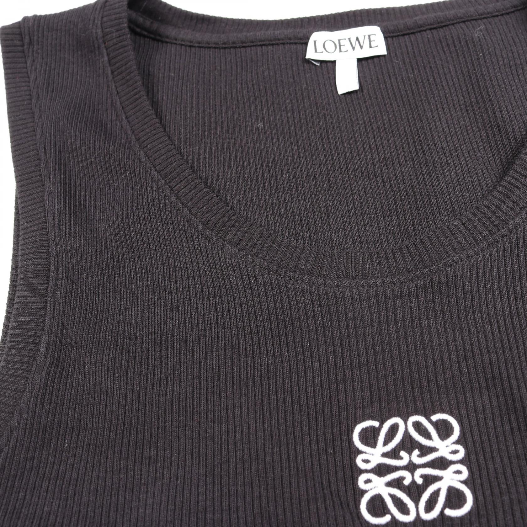 LOEWE ロエベ アナグラム クロップド タンクトップ ブラック S ロエベ