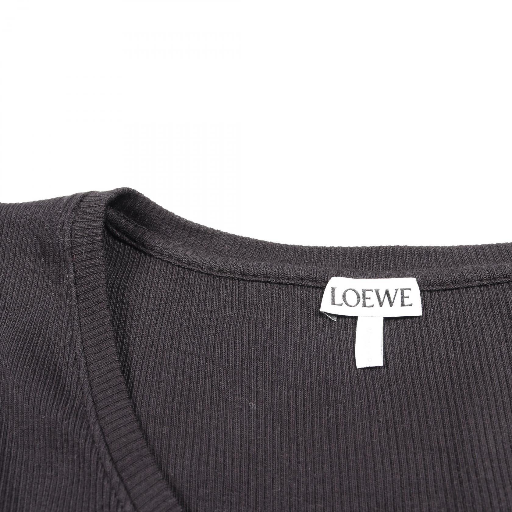 アナグラム クロップド タンクトップ コットン ブラック ロエベ